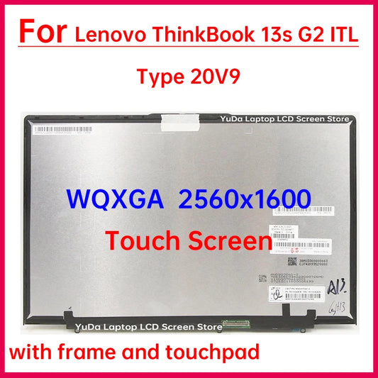 13.3" Laptop LCD Touch Screen For Lenovo ThinkBook 13s G2 ITL Type 20V9 Display Digitizer + Frame Assembly Replacement 2560x1600 Lenovo laptop repair parts