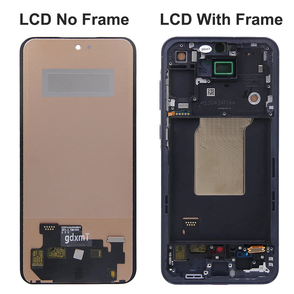 A55 TFT Screen Assembly for Samsung Galaxy A55 A556B A556B/DS LCD Display Digital Touch Screen with Frame Replacement Samsung phone repair parts