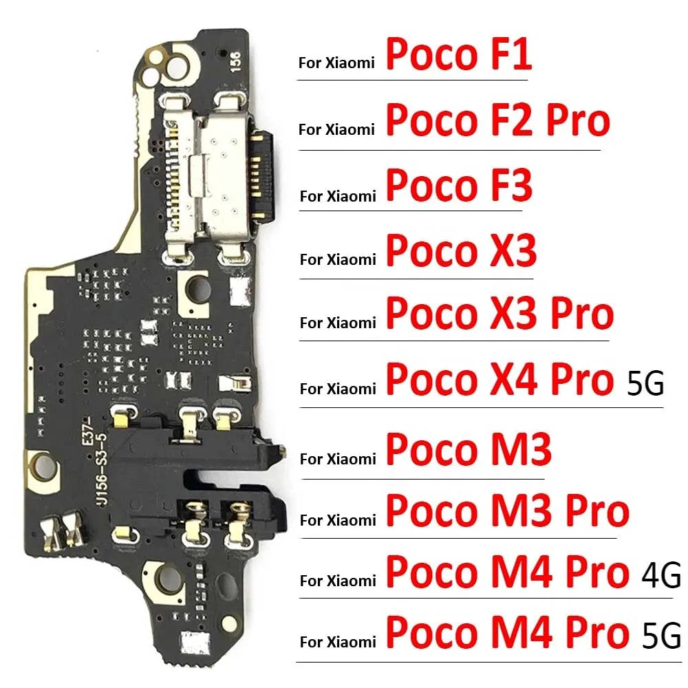 USB Port Charger Dock Connector Charging Board FLex Cable For Xiaomi Poco F1 F2 Pro F3 X3 X4 M3 M4 Pro 4G 5G Mic Microphone  Xiaomi  Xiao mi phone repair parts