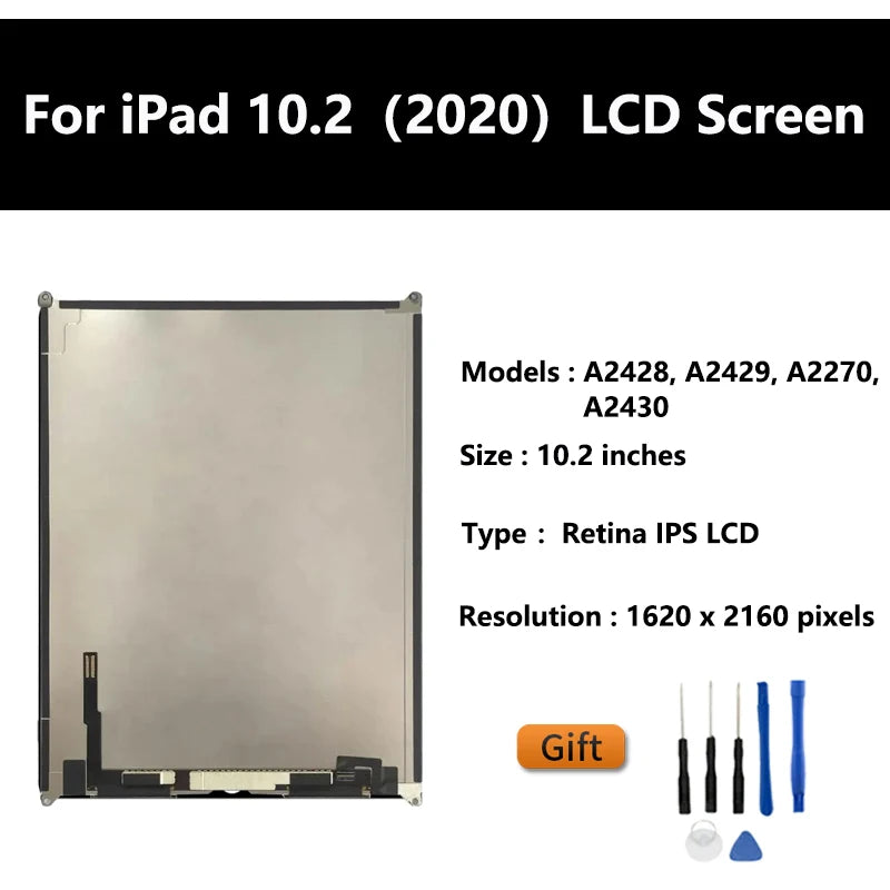 10.2" Tested LCD Screen Panel For Apple  iPad 10.2 (2020) A2428/ A2429/A2270/A2430 Generation Tablet LCD Replacement Part  iPad repair parts