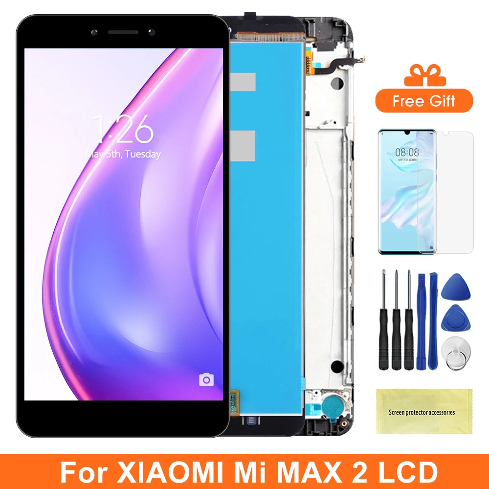 6.44" Max 2 Display Screen Replacement, for Xiaomi Mi Max 2 MDE40 MDI40 LCD Display Digital Touch Screen with Frame Replacement Xiaomi phone repair parts