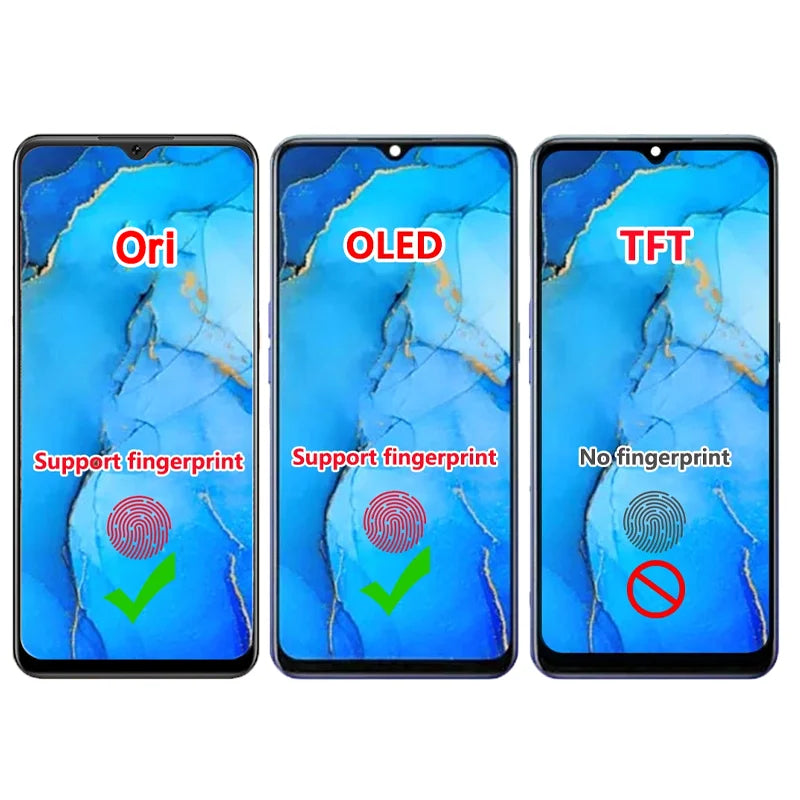 6.4' 100% Tested For Oppo F15 LCD Display Screen Touch Panel Digitizer Assembly For Oppo F15 LCD CPH2001 Screen Oppo phone repair parts Realme phone repair parts