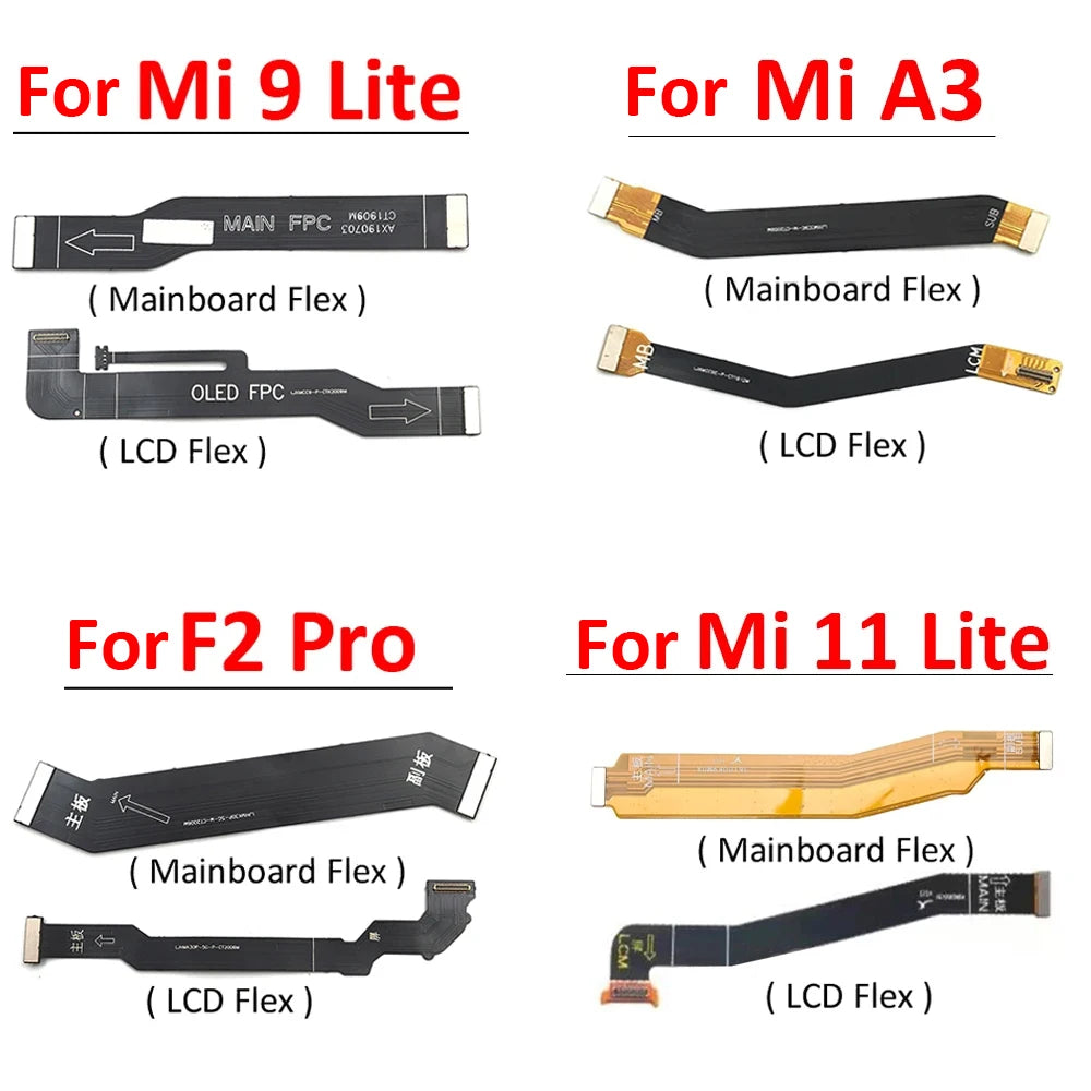 10Pcs，New For Xiaomi Mi A3 9 9T 11 Lite F2 Pro Redmi Note 9 10 10s 11 Pro Main FPC LCD Display Connect Mainboard Flex Cable Xiaomi  Xiao mi phone repair parts