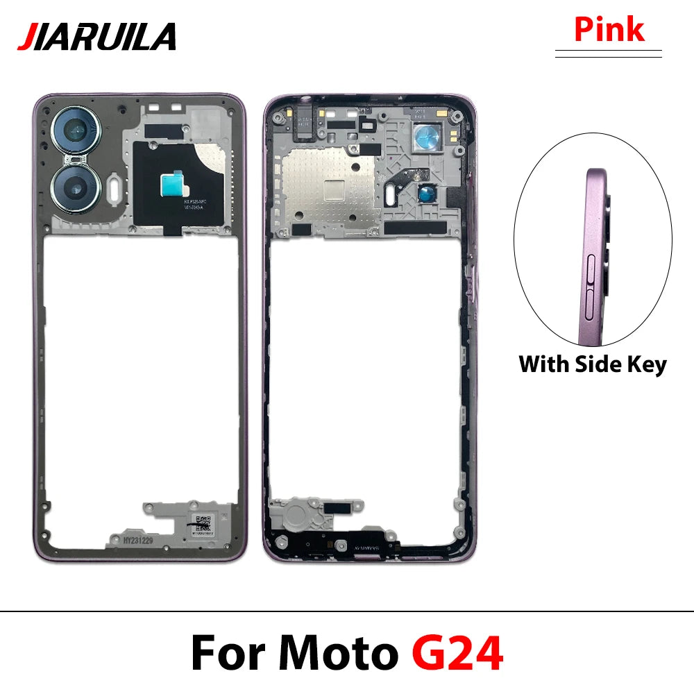 New Middle Frame For Motorola Moto G04 G14 G24 G34 G54 G84 Door Housing Bezel Repair Parts Motorola phone repair parts
