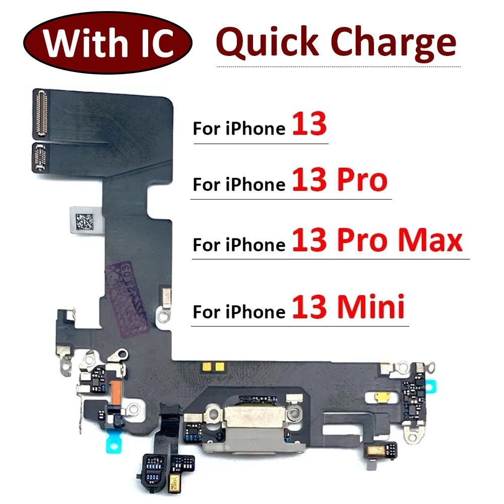 New For iPhone 13 Pro 13Pro Max Mini USB Port Charger Dock Plug Connector Charging Board FLex Cable Mic Microphone Board iPhone phone repair parts