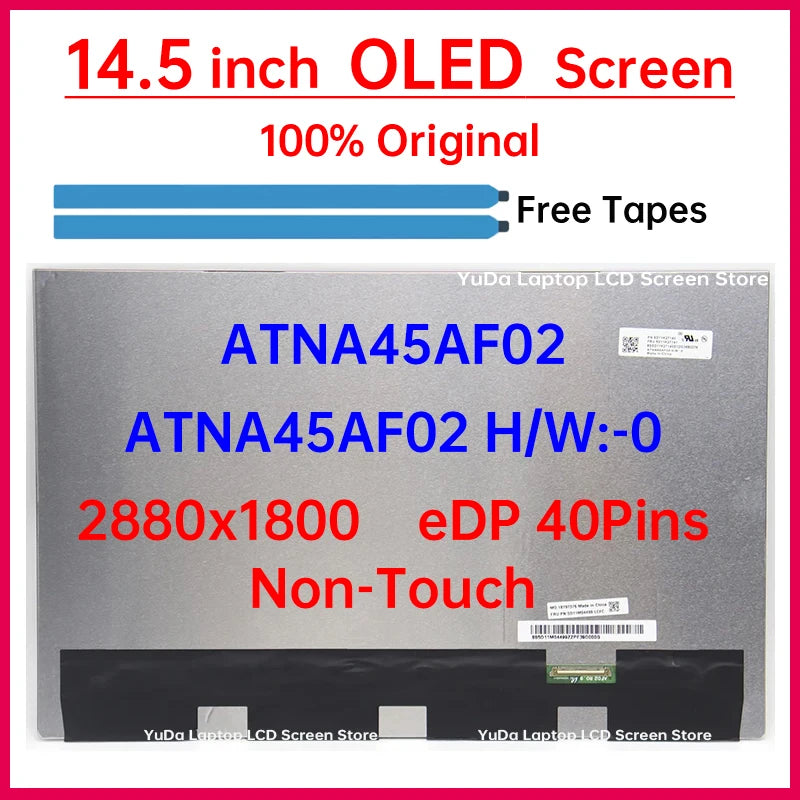 14.5" OLED LCD Screen ATNA45AF02 For Lenovo Legion Slim 5 14APH8 Display Matrix Panel Replacement 2880x1800 eDP 40 Pins No-Touch Lenovo laptop repair parts