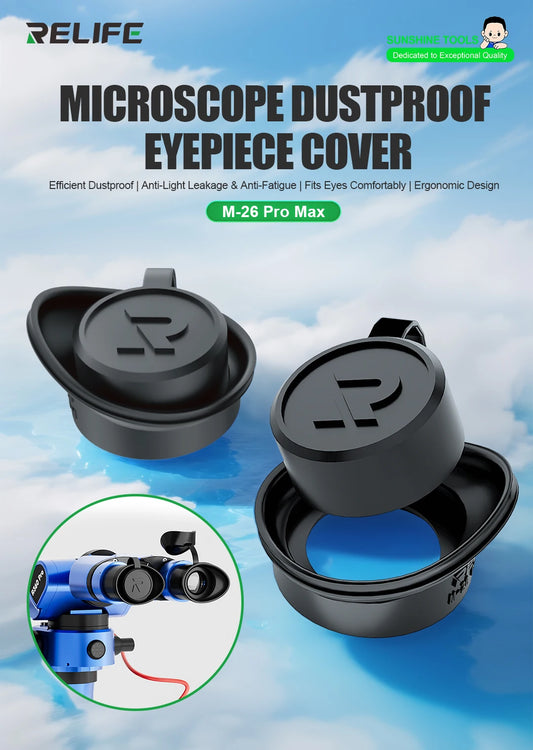 RELIFE M-26 Pro Max Ergonomically Designed Anti-fatigue Rubber Microscope Eyepiece Cover Prevent Light Leaking For Eyepieces Professional Repair Tools