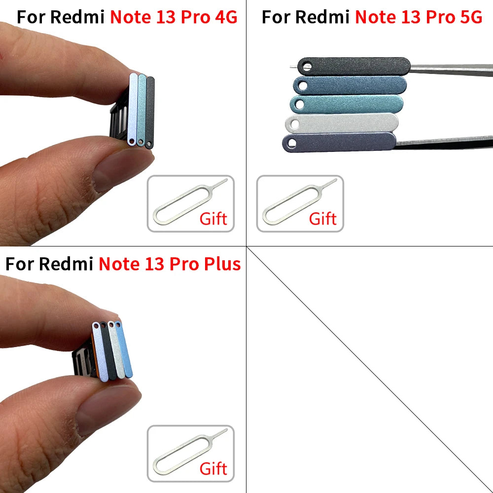 10Pcs, SIM Card Slot SD Card Tray Holder Adapter For Xiaomi Redmi Note 13 Pro Plus 4G 5G  Xiaomi  Xiao mi phone repair parts