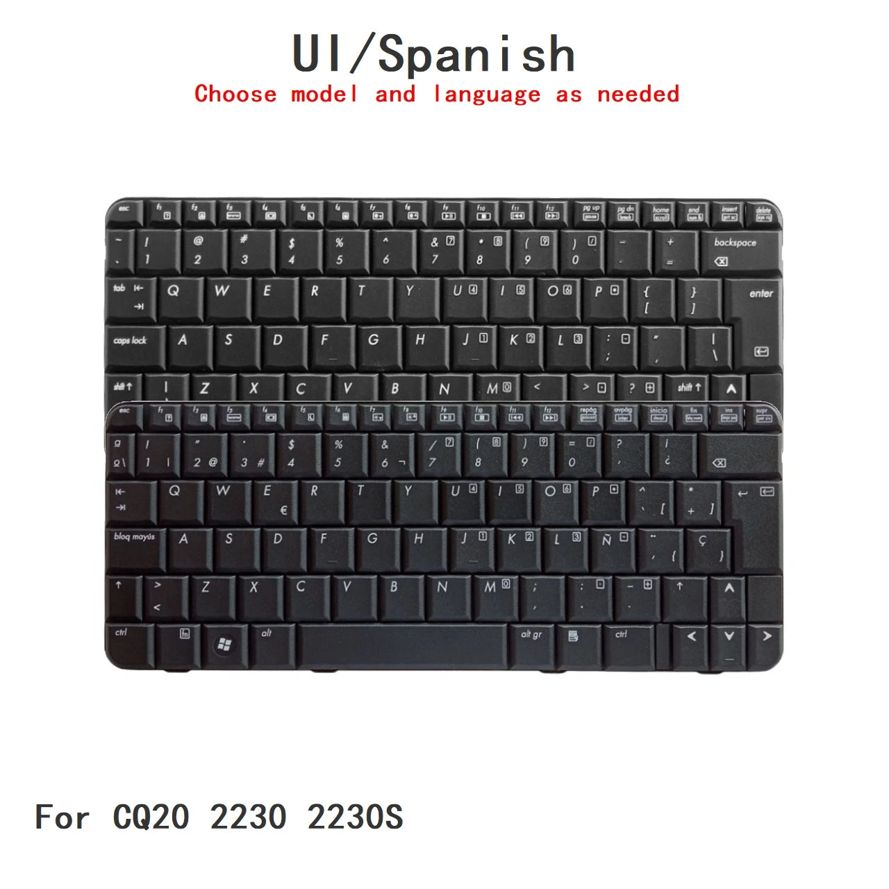 New UI Spanish Language  Keyboard For HP CQ20 2230 2230S Notebook PC Replacement Keyboard  HP laptop repair parts