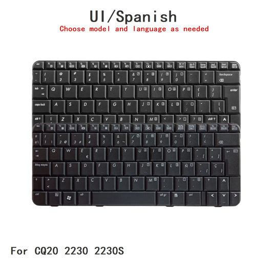 New UI Spanish Language  Keyboard For HP CQ20 2230 2230S Notebook PC Replacement Keyboard HP laptop repair parts