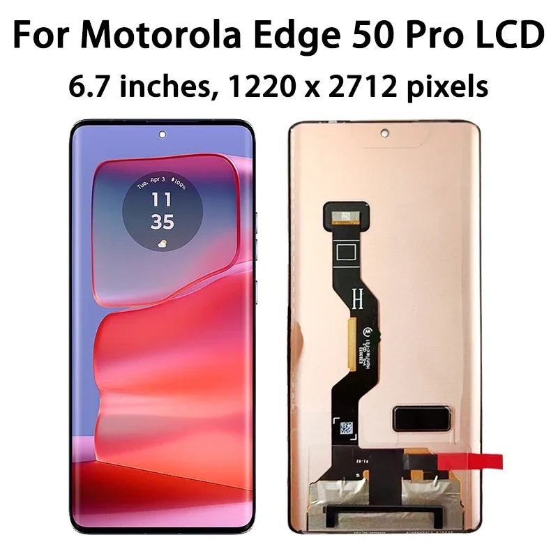6.7'' P-OLED For Motorola Moto Edge 50 Pro 50Pro LCD XT2403 Display Touch Screen Digitizer Assembly With Fingerprint Motorola phone repair parts