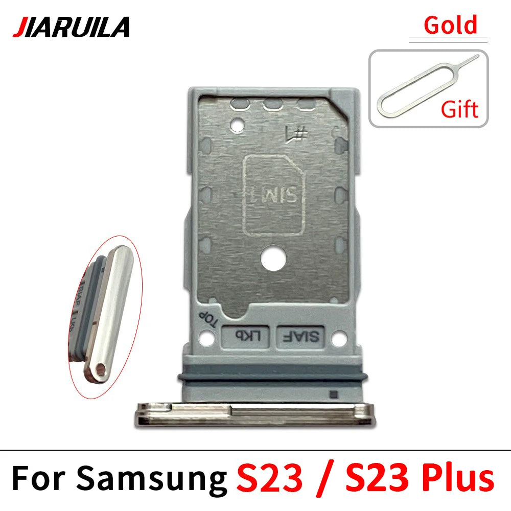 10Pcs, Micro Nano Dual SIM Card Holder Tray Slot Holder Adapter Socket For Samsung S23 S24 Plus Ultra 5G Samsung phone repair parts