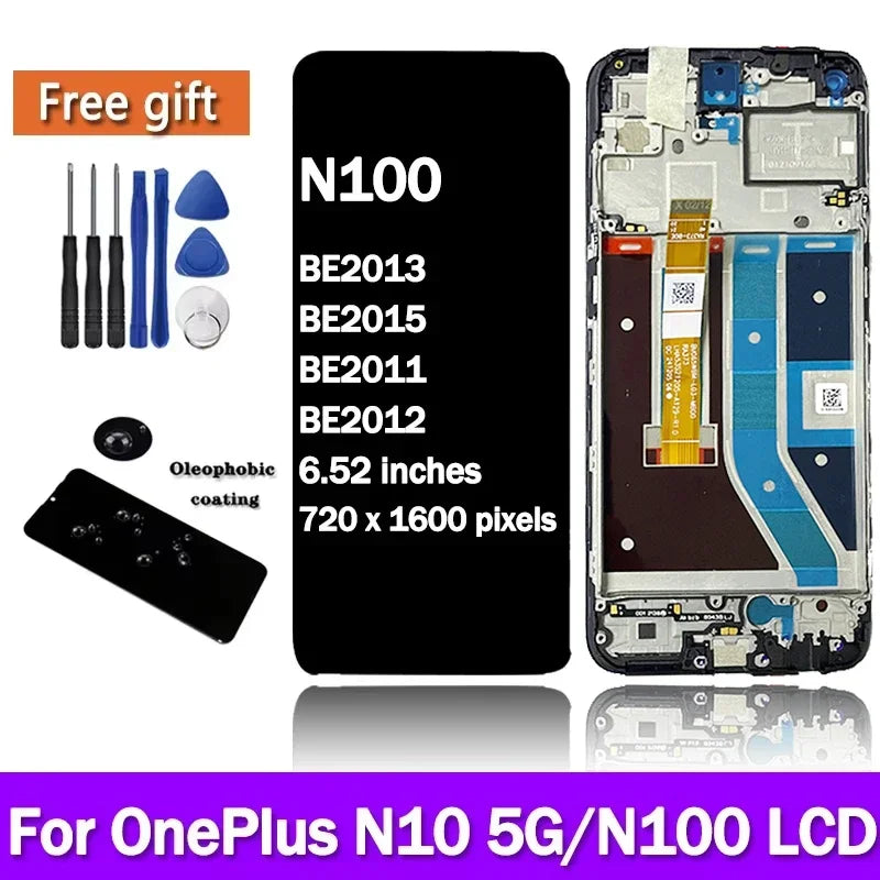 100% Tested For OnePlus Nord N10 5G BE2029 LCD Display Screen Touch Panel Digitizer Replacement For Oneplus Nord N100 BE2013 LCD  OnePlus phone repair parts