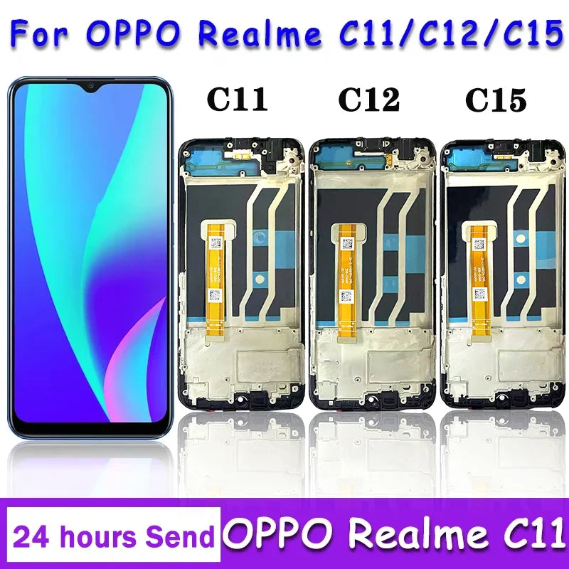 6.5"Tested C11 2020 LCD For Oppo Realme C12 C15 Lcd Display 10 Touch Screen Assembly Replacement RMX2189 RMX2180 RMX2185 LCD Oppo phone repair parts Realme phone repair parts