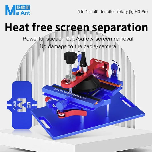 MaAnt H3 Pro 5 in 1 Muti-function Ratary Jig Free Heating Screen Separation for Iphone Android Phones Repair Fixture Professional Repair Tools