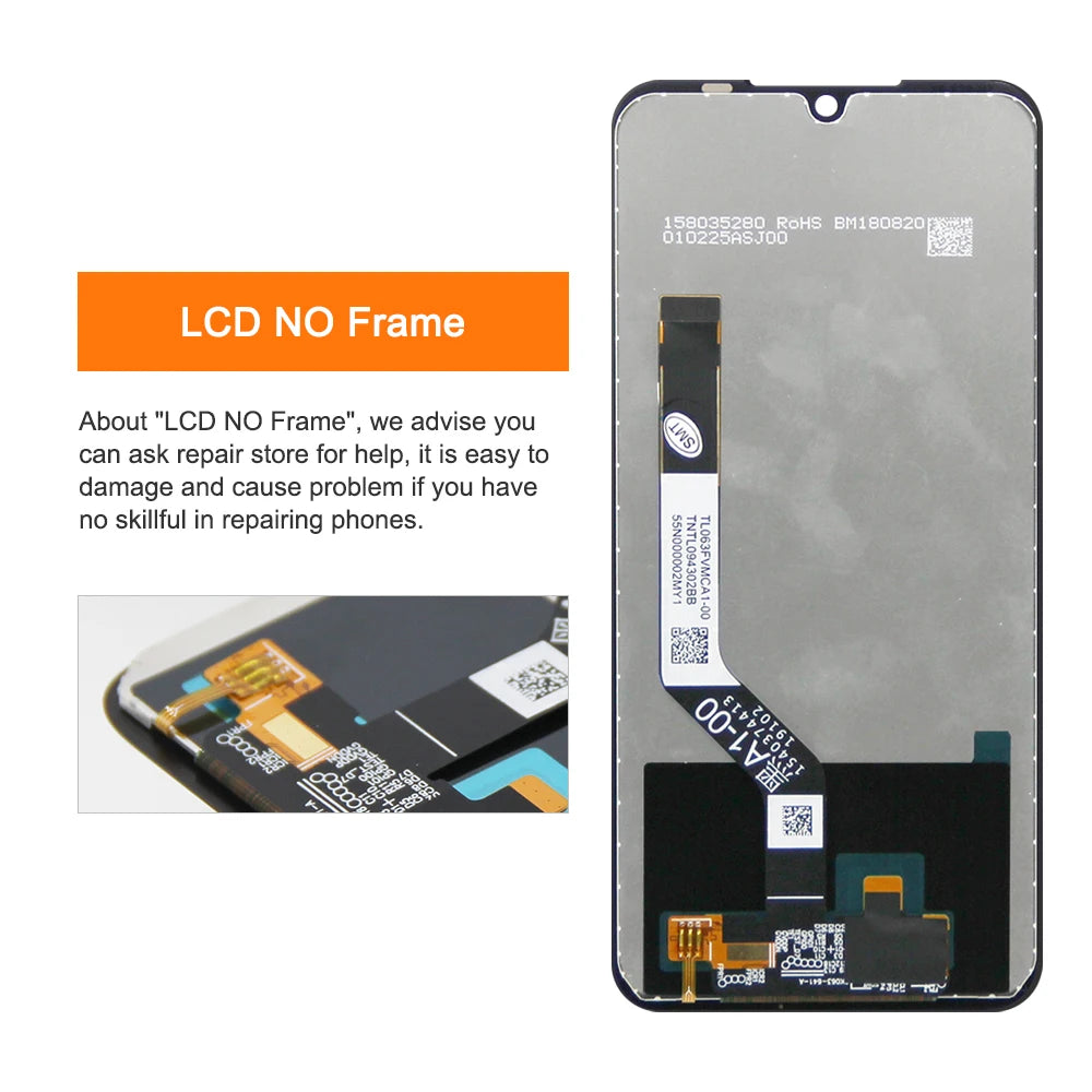 6.3" Screen for Xiaomi Redmi Note 7 Pro M1901F7S Lcd Display Digital Touch Screen with Frame Parts for Redmi Note 7 Replacement Xiaomi phone repair parts