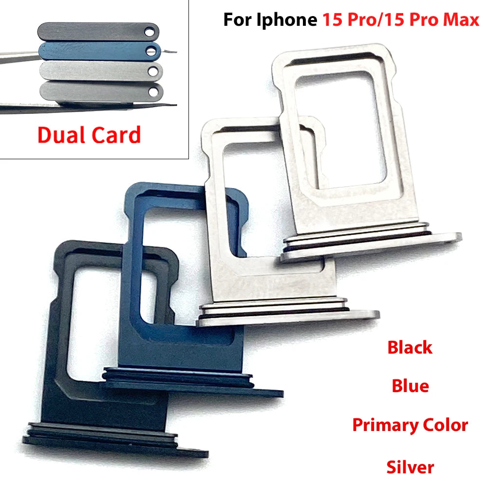 Dual SIM Single SIM Card Tray Slot Holder Adapter Accessories For iPhone 15 Pro Max Plus iPhone phone repair parts