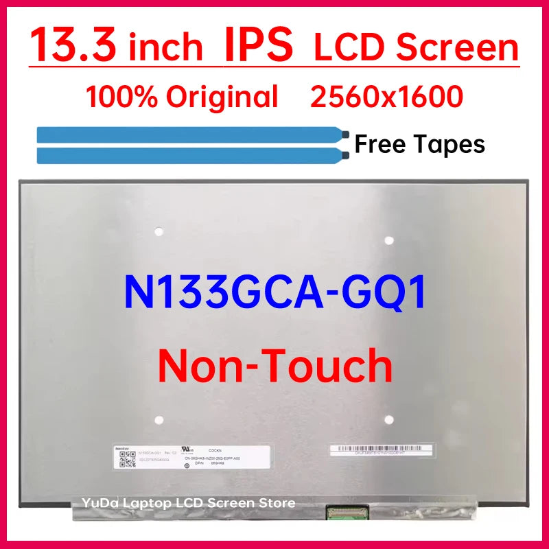 13.3 Inch Laptop LCD Screen N133GCA-GQ1 Display Matrix Panel Replacement WQXGA 2560x1600 IPS 100% sRGB eDP 40 Pins Non-Touch Laptop screen replacement