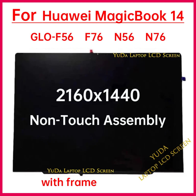 14" Laptop LCD Screen For Huawei MagicBook 14 GLO-F56 F76 N56 N76 Display Digitizer With Frame Assembly Replacement 2160x1440 HUAWEI laptop repair parts