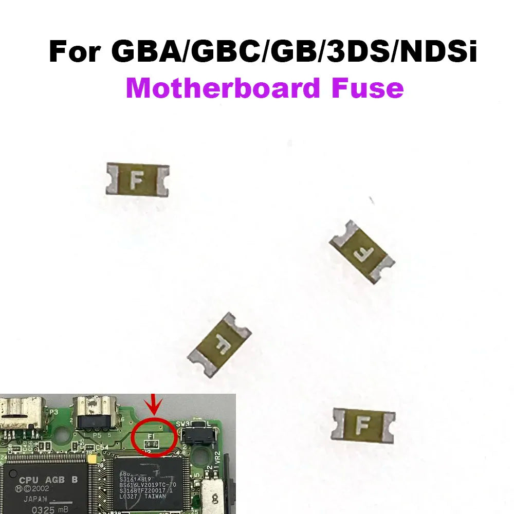 4Pcs Replacement Motherboard Fuse For GBA SP / 2DS / New 3DS XL / GBA / NDSi / NDSL Console F1 F2 Fuse Repair Game console repair parts