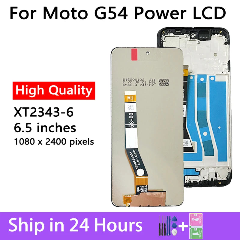 6.5"XT2343-6 LCD Screen with Frame For Motorola Moto G54 Power Phone Display and Digitizer Full Assembly Replacement Part Motorola phone repair parts