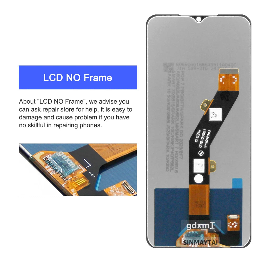 KI5q KI5k Lcd For Tecno Spark 10 Display Touch Screen Digitizer Panel Assembly Parts For Spark 10C Lcd  100% Tested TECNO phone repair parts
