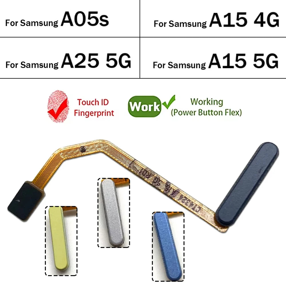 New For Samsung A05s A15 A25 4G 5G Home Button FingerPrint Touch ID Sensor Flex Cable Replacement Parts Samsung phone repair parts