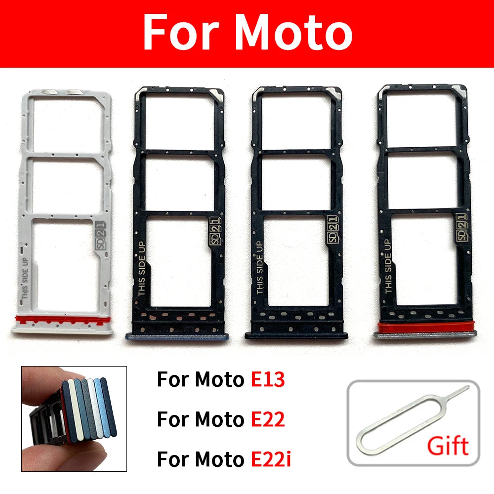 New For Motorola Moto E13 E32 E22 E22i Micro Nano SIM Card Holder Tray Slot Holder Adapter Socket Motorola phone repair parts