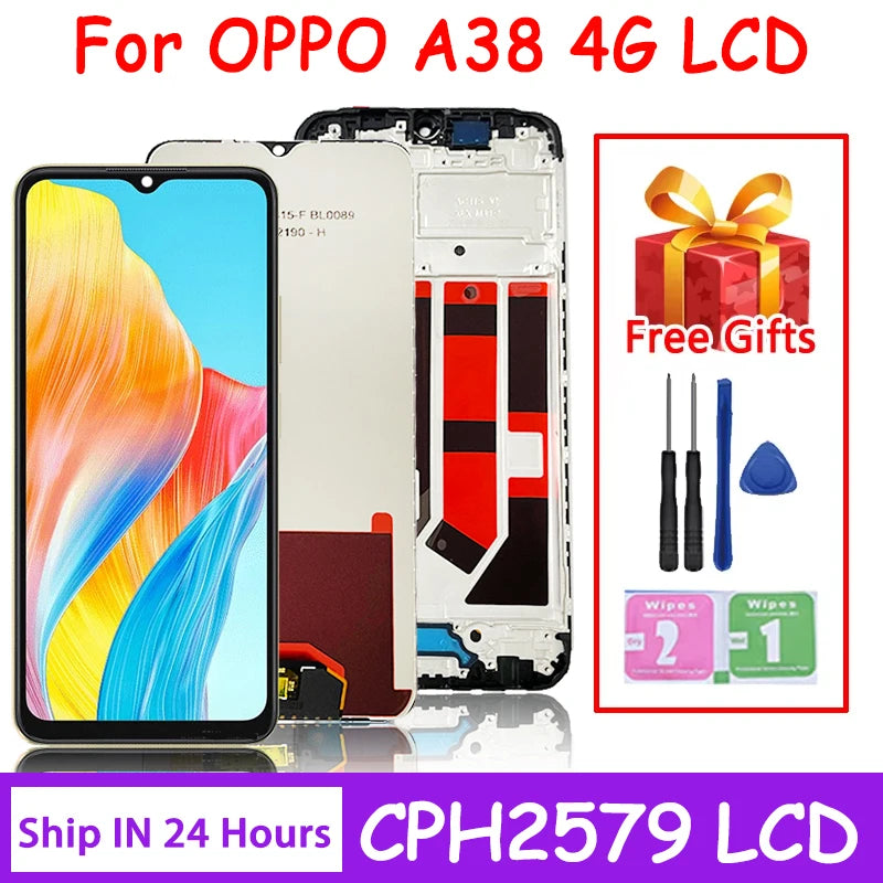 AAA Quality For Oppo A38 LCD Display Touch Screen Digitizer Assembly For Oppo A38 4G CPH2579 Display Replacement Repair Parts Oppo phone repair parts Realme phone repair parts