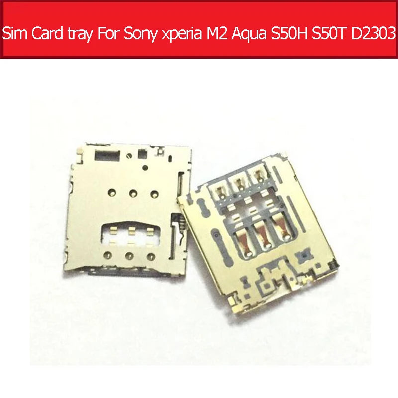 Genuine Sim Card Slot For Sony xperia M2 Aqua S50H S50T D2303 D2305 D2306 Sim Card Adapter Reader Holder Replacement Parts Sony phone repair parts