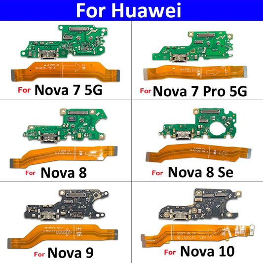 New For Huawei Nova 7 8  Se 9 10 Pro 5G Dock Connector Micro USB Charger Charging Port Flex Cable Microphone Board Huawei phone repair parts