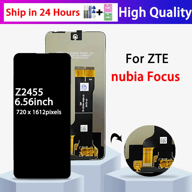 6.56"Screen For ZTE Nubia Focus 5G Z2455 LCD Display Touch Screen Digitizer Assembly For ZTE Nubia Focus Display Frame ZTE phone repair parts