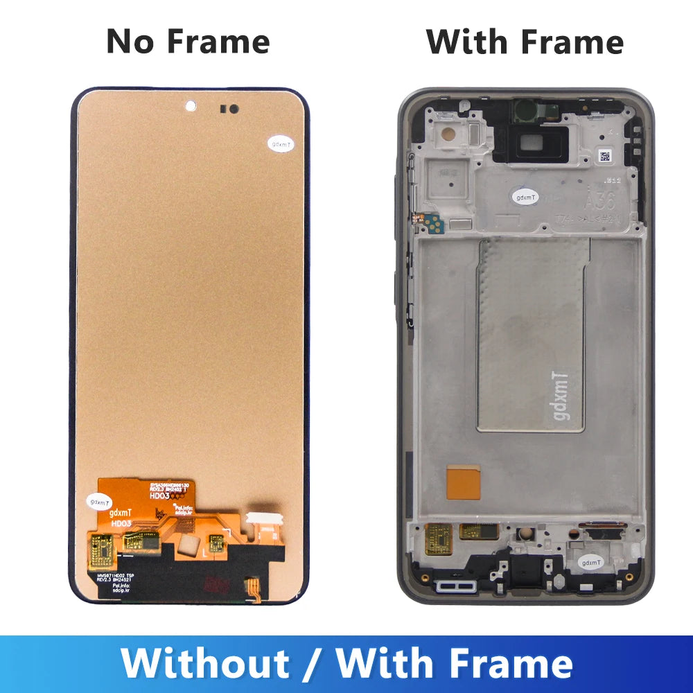 For Samsung A36 5G LCD Display Touch Screen Digitizer with Frame Compatible with SM-A366E, SM-A366B, SSM-A366U Assembly Samsung phone repair parts