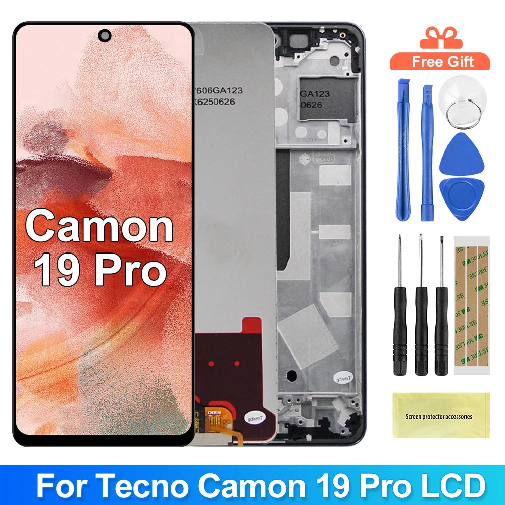 6.8" For Tecno Camon 19 Pro CI8 Screen LCD With Touch Panel Glass Digitizer Assembly CI8 CI8N Display Replacement Parts TECNO phone repair parts