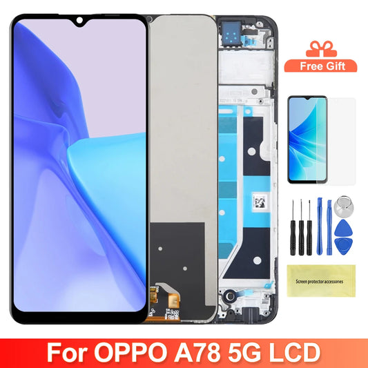 6.56" Screen Assembly for Oppo A78 CPH2483 CPH2495 Lcd Display Digital Touch Screen with Frame for Oppo A78 Screen Replacement OPPO phone repair parts