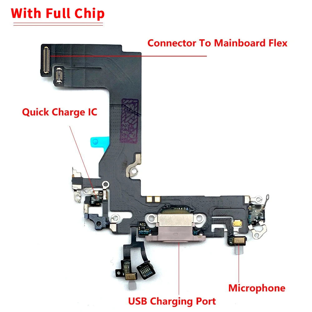 10Pcs/Lot, USB Charging Port Mic Microphone Dock Connector Board Flex Cable For iPhone 13 Pro Max Mini Repair Parts iPhone phone repair parts