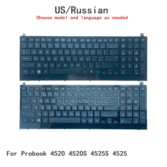 New US Russian Language  Keyboard For HP Probook 4520 4520S 4525S 4525 Notebook PC Replacement Keyboard  HP laptop repair parts