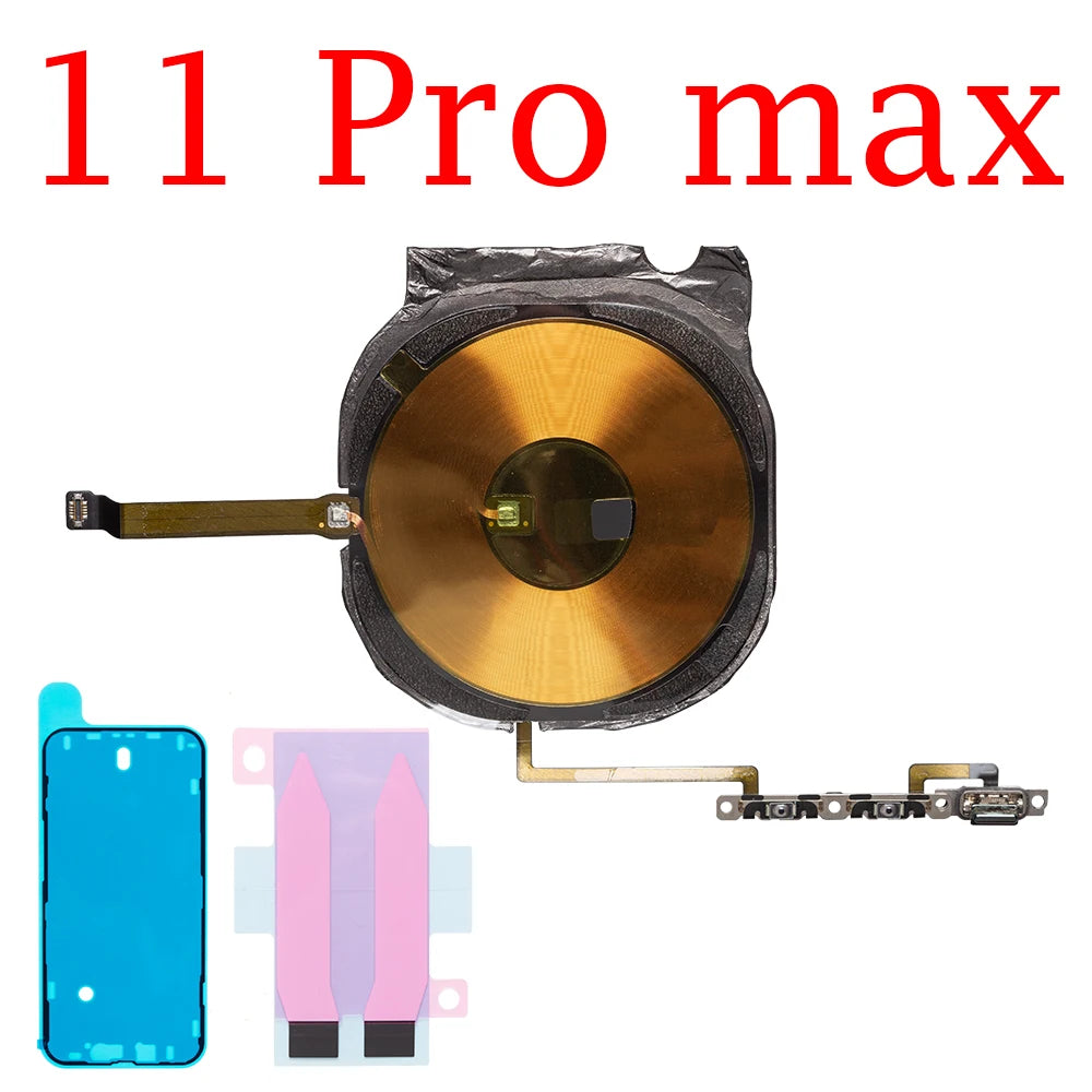 1set Wireless Charging Chip NFC Coil with Volume for IPhone 12 13 14 Mini Pro Max Plus Charger Panel Sticker Flex Cable iPhone phone repair parts