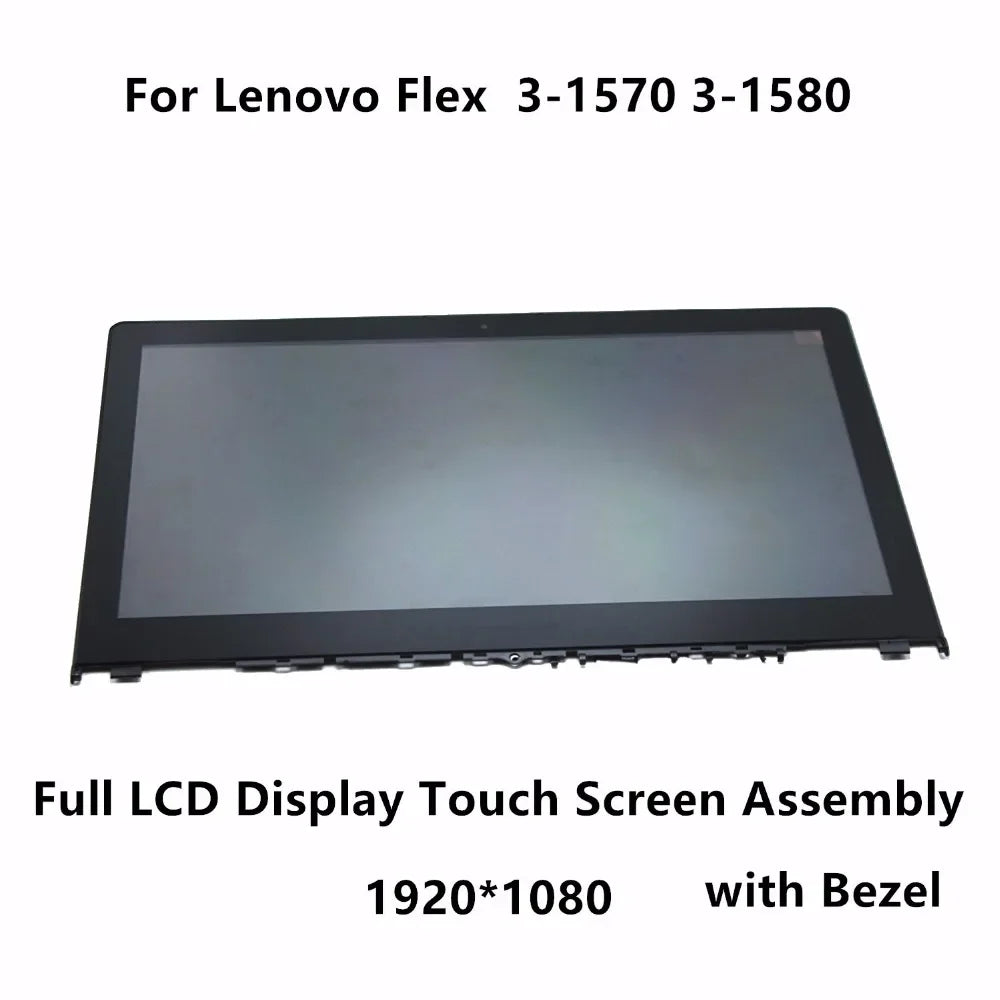 Full LCD Display Panel Touch Digitizer Screen Assembly + Bezel LP156WF4 SPL1 For Lenovo Flex 3-1580 Flex 3-1570 1920x1080 FHD Lenovo laptop repair parts