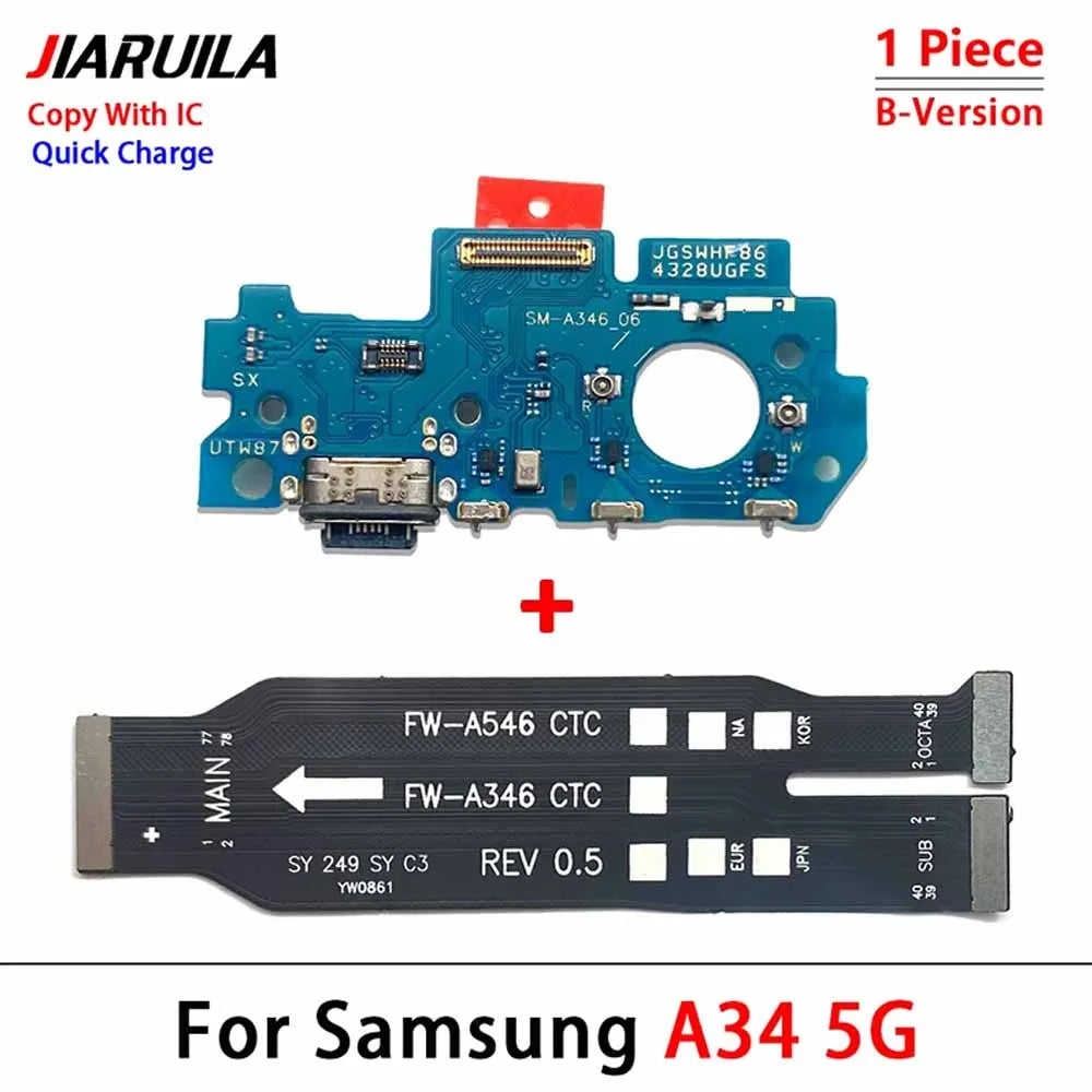 New USB Charging Port Dock Charger Connector Main Board Flex Cable For Samsung A22 A32 A52 A72 A33 A53 A24 A34 A54 4G 5G Samsung phone repair parts