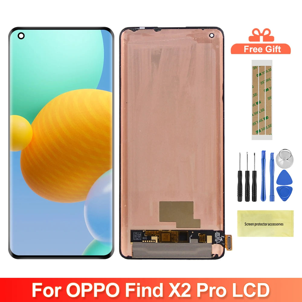 For OPPO Find X2 LCD Display Screen LCD Touch Panel Screen Digitizer For OPPO X2pro CPH2025 screen Repair Parts 100% Tested OPPO phone repair parts