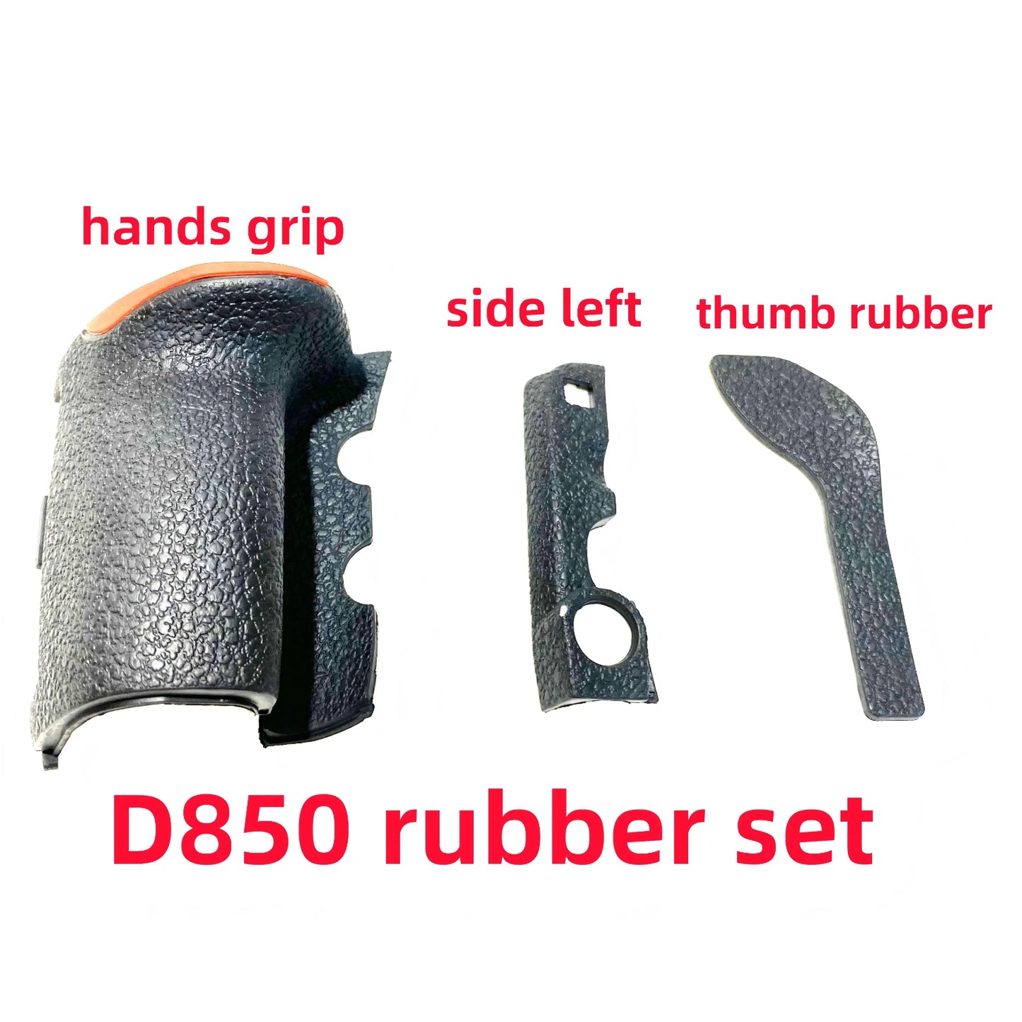 New Rubber Set for Nikon D850 Hands Grip Rubber Side Left Rubber And Thumb Rubber Camera Rubber Repair Parts  Digital Camera repair parts