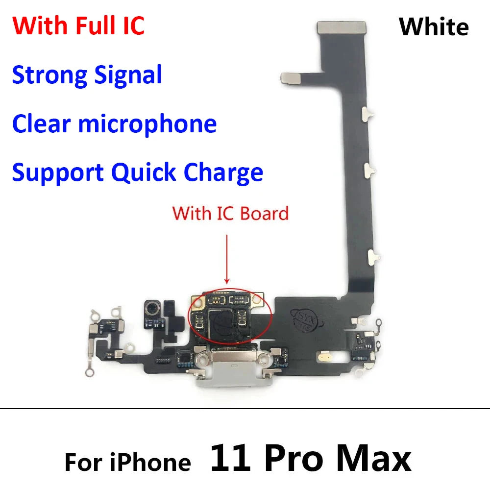 New USB Charging Port Charger Board Flex Cable For Iphone 11 Pro 11Pro Max Dock Connector With Microphone iPhone phone repair parts