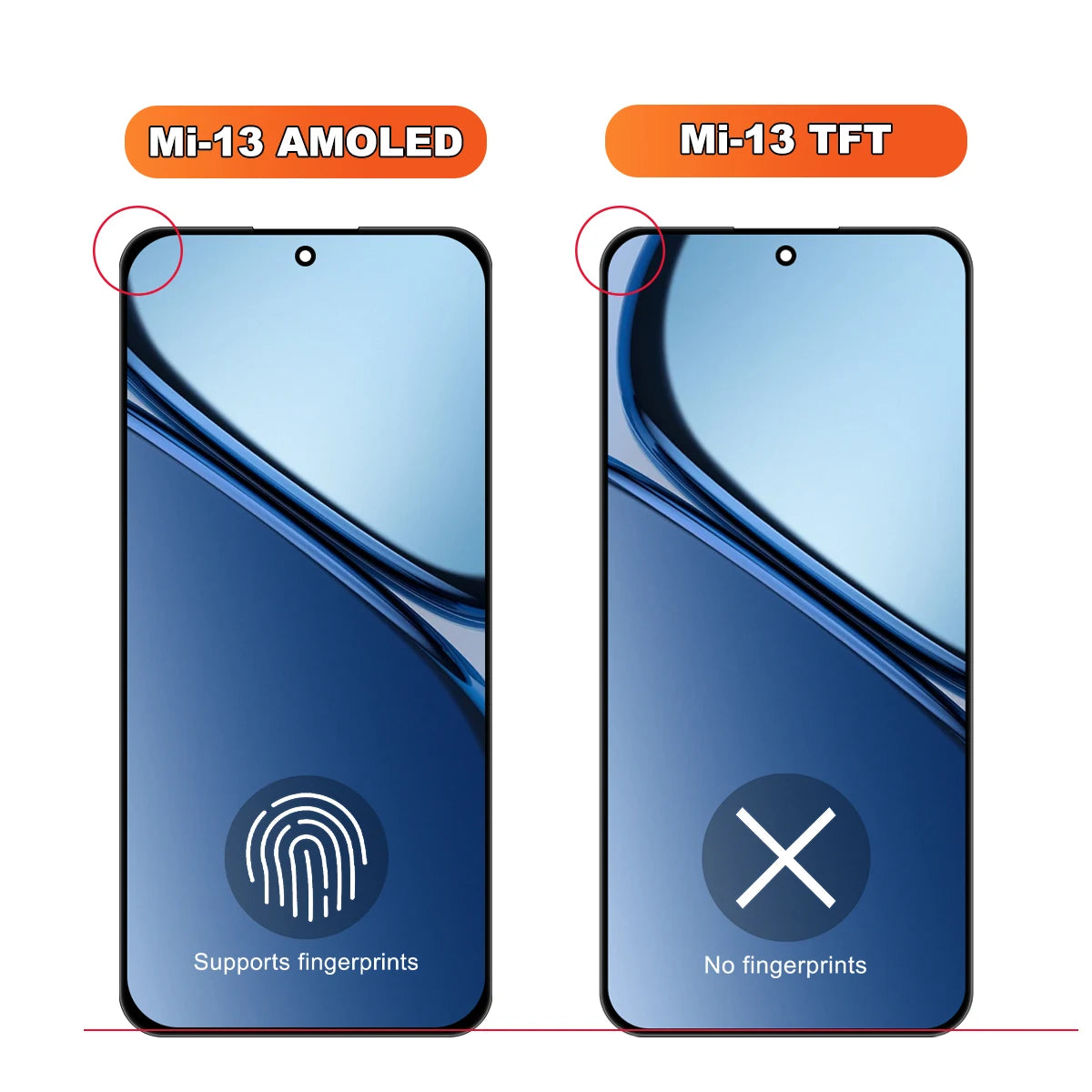 6.36" Mi 13 Display Screen Replacement for Xiaomi 13 Mi13 2211133C 2211133G Lcd Display Digital Touch Screen with Fingerprints Xiaomi phone repair parts