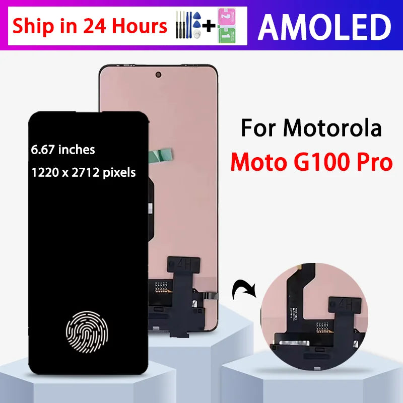 6.67" P-OLED For Motorola Moto G100 Pro Display For Moto G86 Power LCD Display Touch Screen Digitizer Assembly Motorola phone repair parts