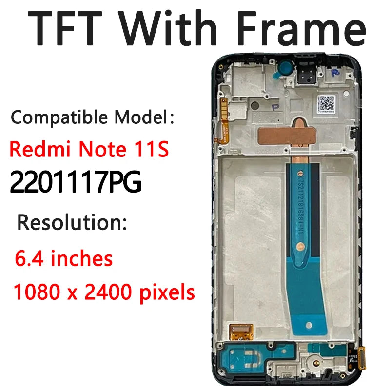 Tested LCD For Xiaomi Poco M4 Pro 4G LCD Display Touch Screen Panel For Poco M4 Pro M4Pro 2201117PI 2201117PI 2201117PG LCD Xiaomi phone repair parts