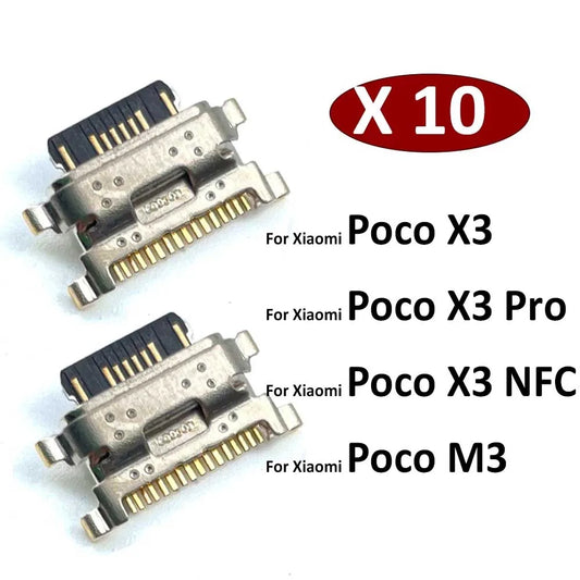 10Pcs,  New For Xiaomi Mi Poco X3 Pro NFC M3 USB Charging Port Connector Charge Jack Socket Plug Dock Xiaomi  Xiao mi phone repair parts
