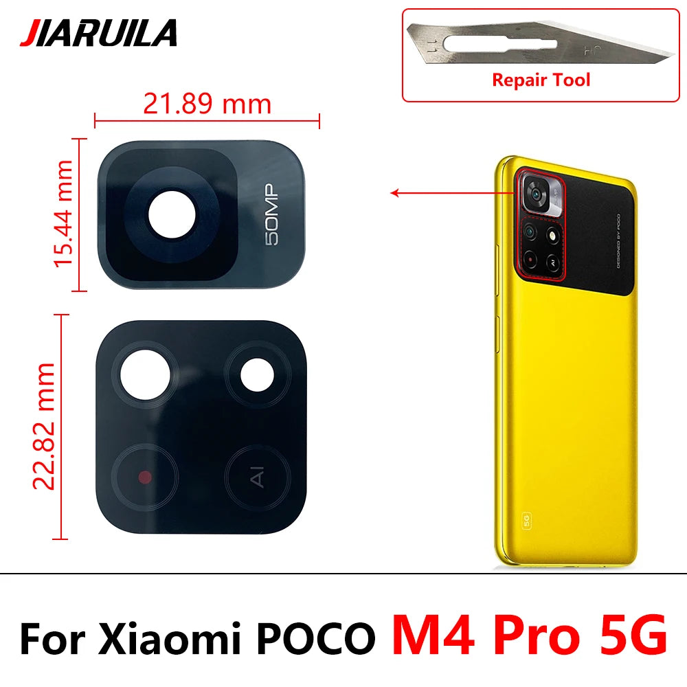 New Camera Glass For Xiaomi Poco F4 X4 M4 Pro F5 Gt 4G 5G Rear Back Camera glass Lens With Glue Adhesive Xiaomi  Xiao mi phone repair parts