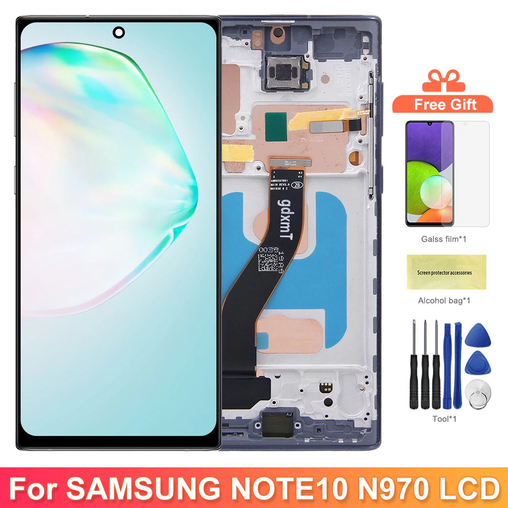 Note10 N970F N970F/DS Screen for Samsung Galaxy Note 10 LCD Display with Frame Display Digitizer Assembly Replacement Parts Samsung phone repair parts