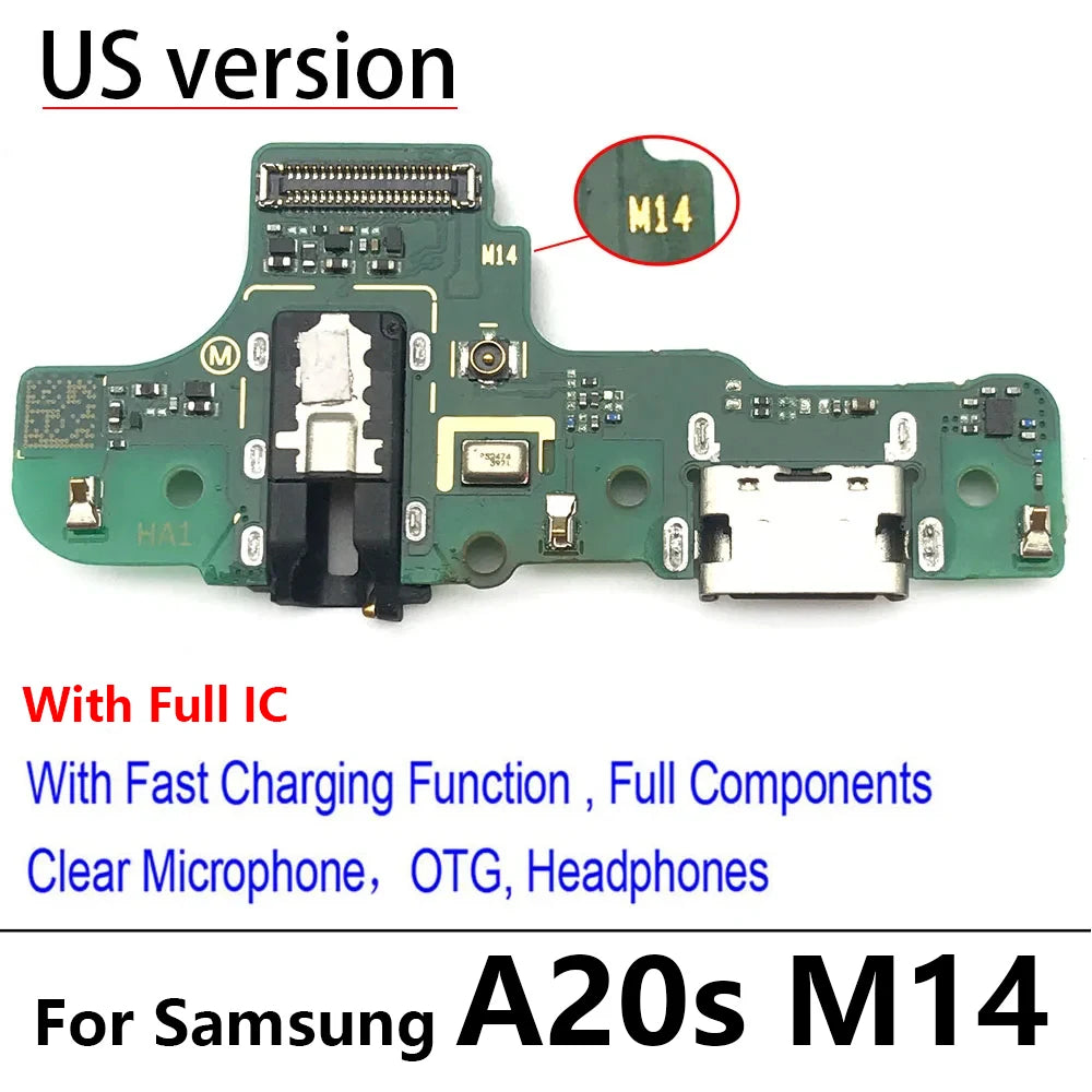 USB Charging Port Board Flex Cable Connector Parts For Samsung A10S A107 A107F A20s A207 A207F M12 M14 M15 M16 Samsung phone repair parts